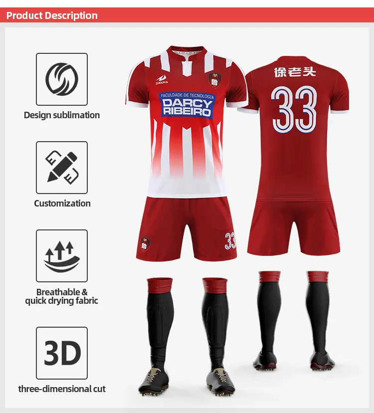 Hot Soccer Wear Top Thai Quality Cheap Soccer Uniform Blue Team