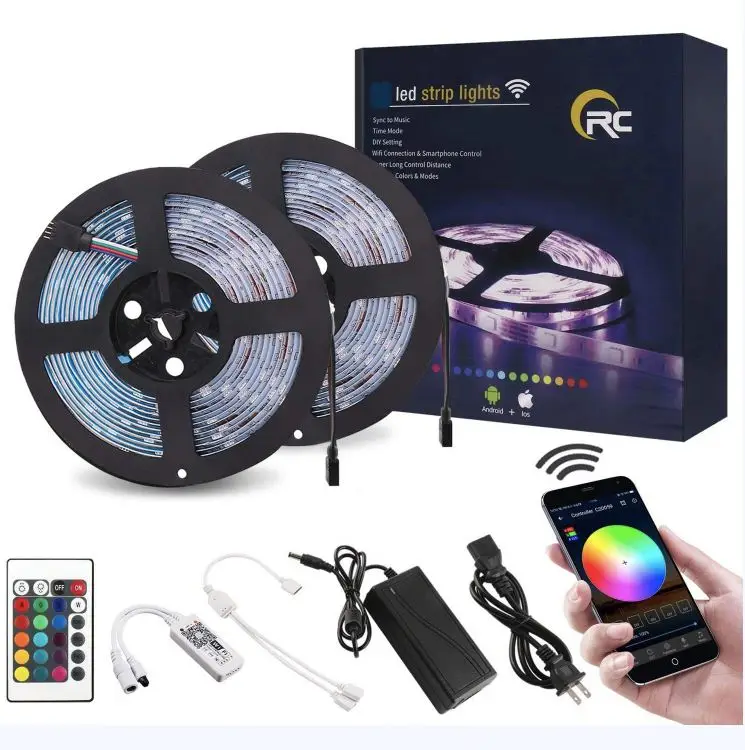 Dream Color LED Strip Lights with APP Controlled 5m/16.4ft LED Lights with Multicolor Chasing Waterproof RGB LED Strips