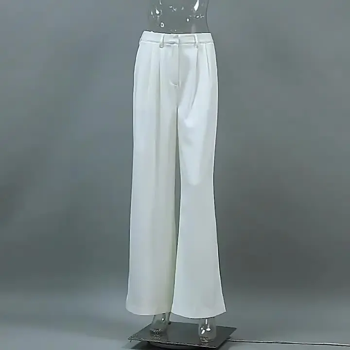 sachin and babi light blue dress Street Fashion 2026 White High Waist Long Pants Fashion Versatile Simple  Casual Loose Straight Wide Leg Suit Pants