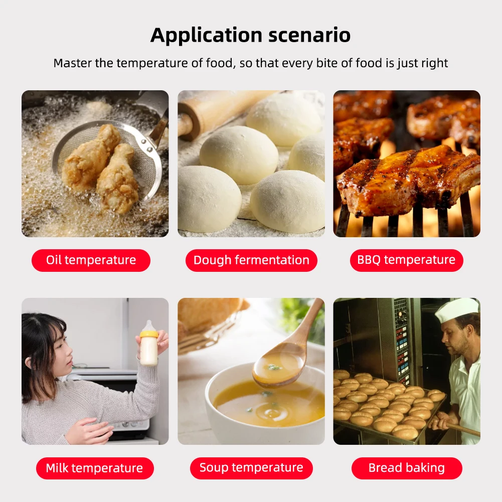 Portable Timer Digital BBQ Food Thermometer Barbecue Meat Cooking Kitchen Outdoor Household Probe Grill Bbq Tools LCD Display