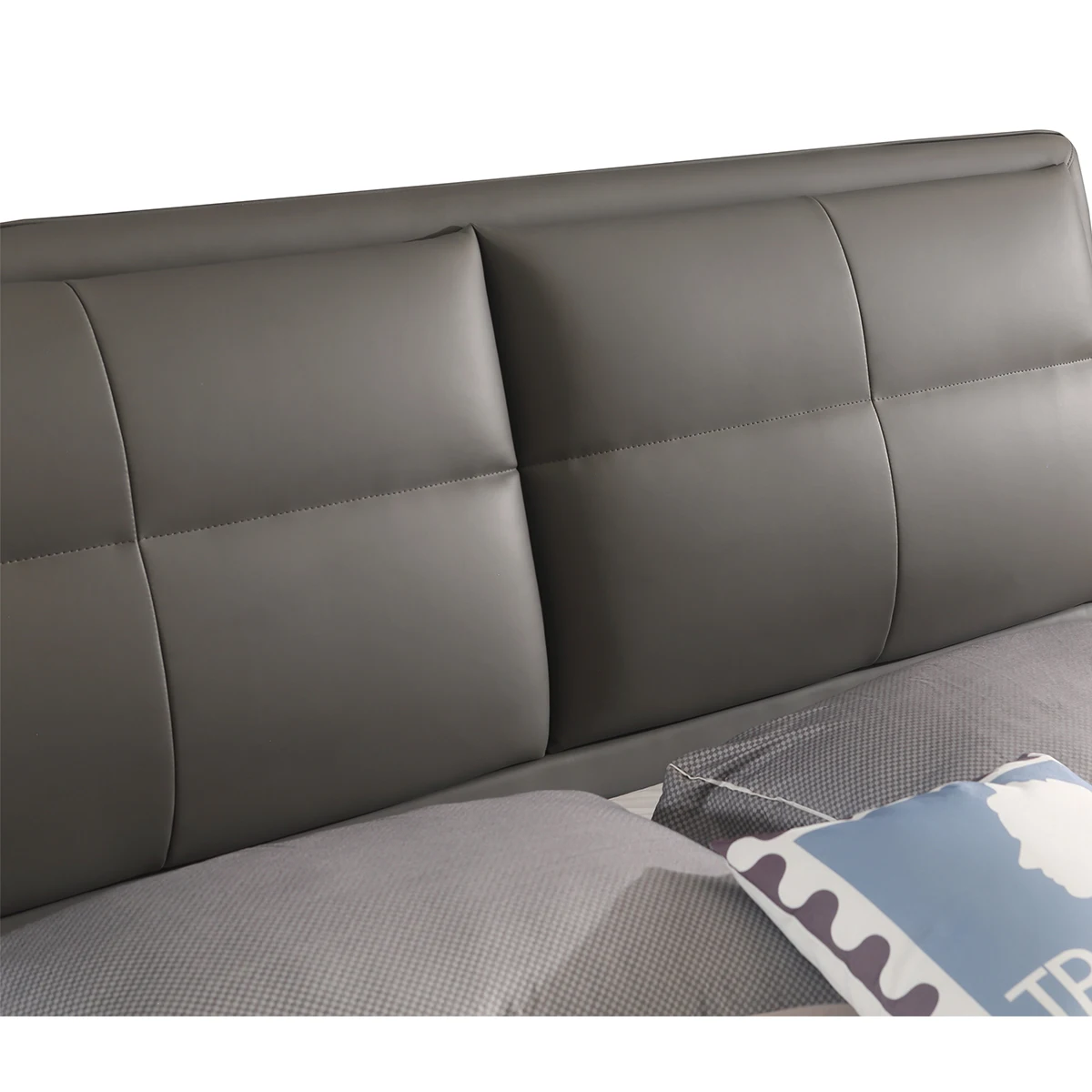 New Model Modern European Bedroom Furniture Used Luxury Leather Double Bed
