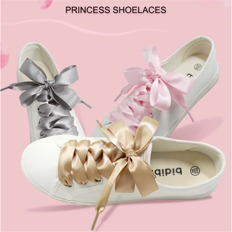 Wholesale Cheap Aglets Ribbon Color Fancy 2cm Width Shoe Laces Pink