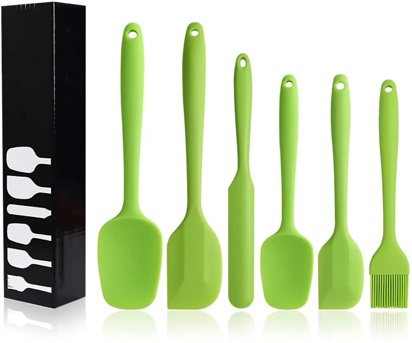 product silicone spatula 6 piece set 480 f heat resistance non stick cooking tools baking and stirring multi purpose kitchenware-1