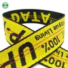 Neon orange company brand name jacquard strap for pants