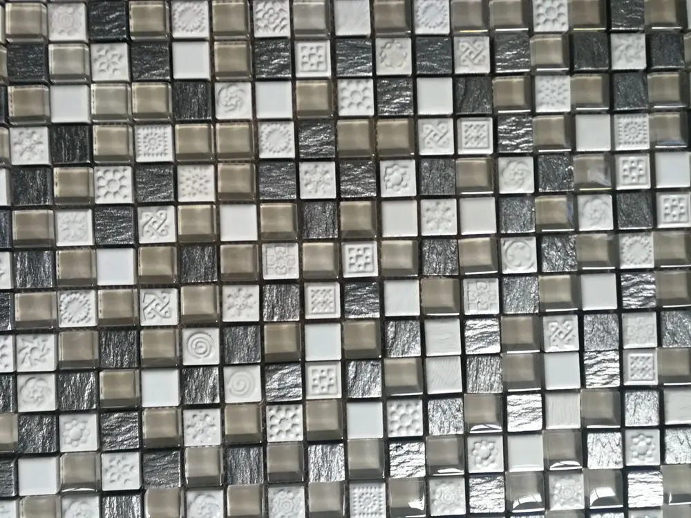 Hot selling white ceramic and glass mosaic tile for bathroom and kitchen Foshan China RED.14