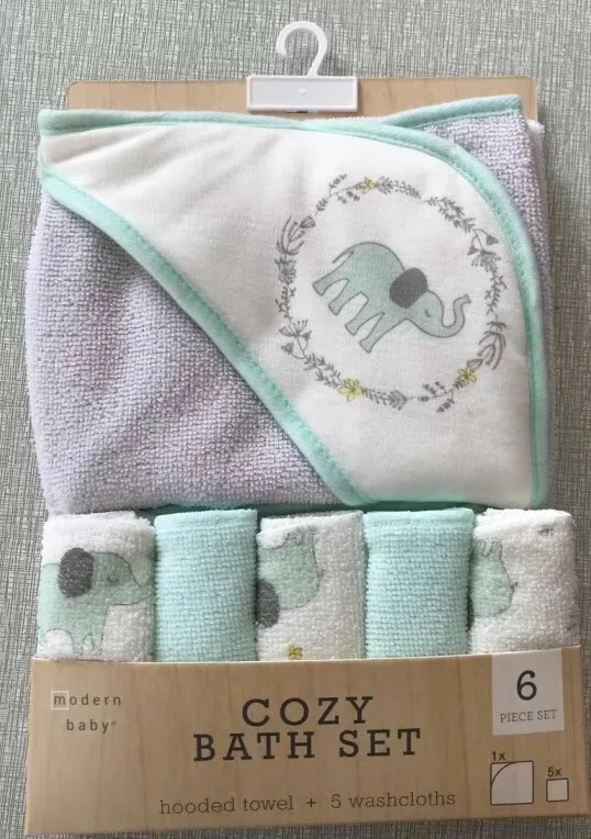 Soft Fabric Infant Newborn Bath Towel Kids Baby Hooded Towel Washcloth