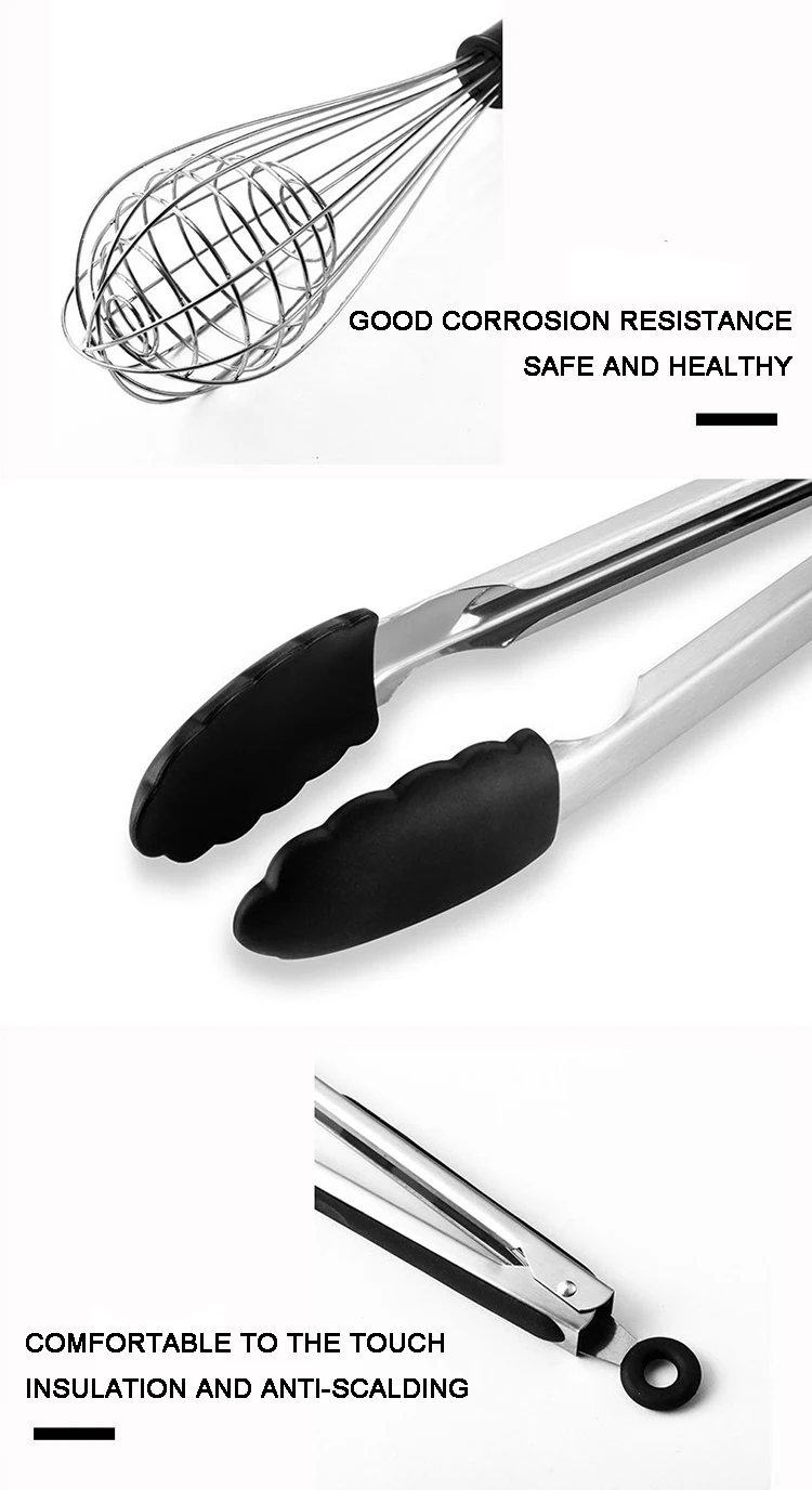 Best Selling Products Kitchen Accessories Set Non-stick Cooking Equipment 9 Pcs Silicone Spatula Soup Spoon Colander Shovel Tong