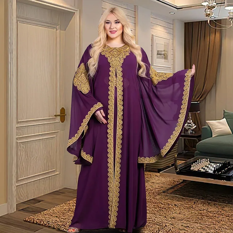 Abaya Traditionnelle et Ethnique, Robe Longue Élégante de Luxe pour Femme Musulmane Grossiste Turquie
