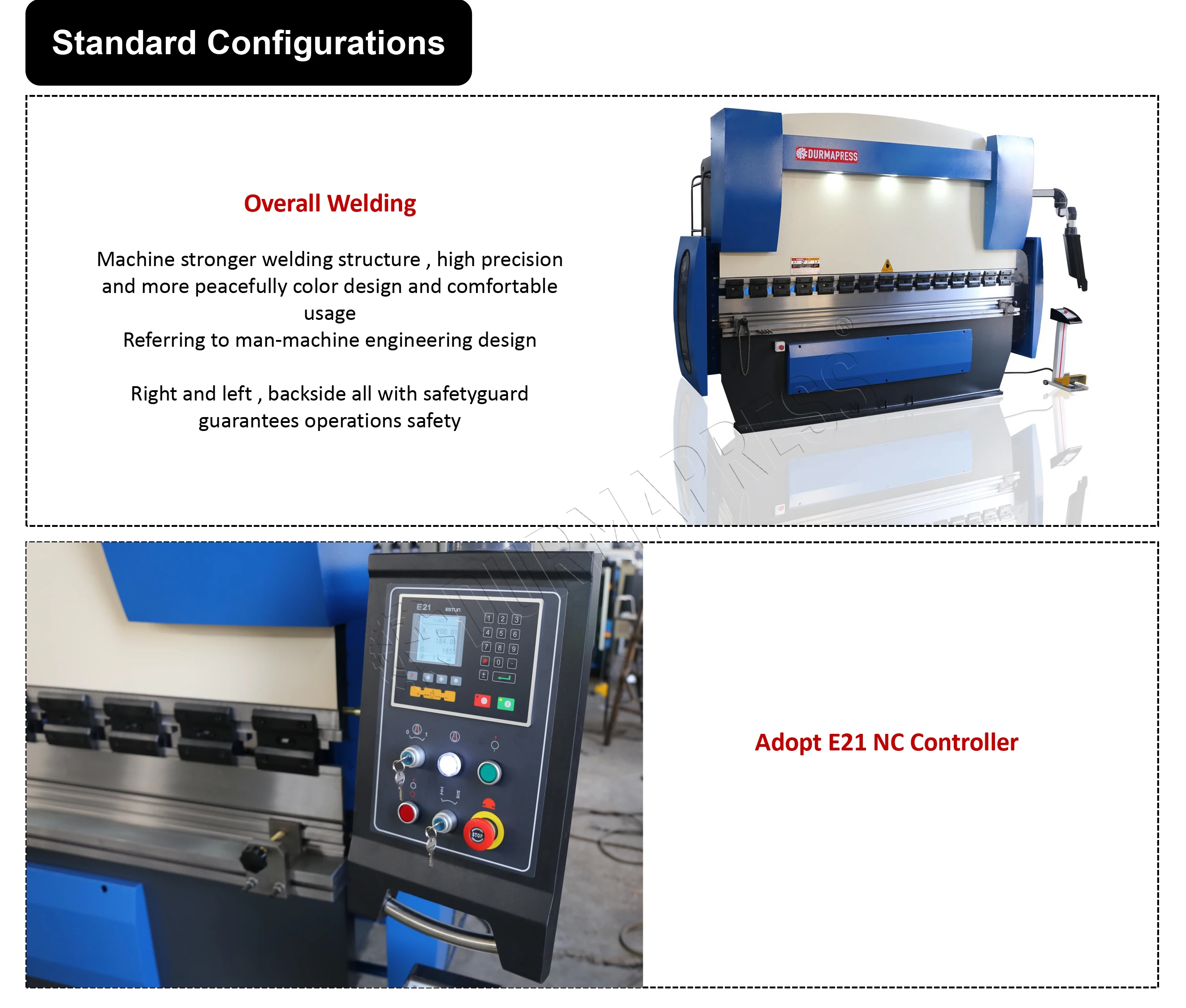 Durmapress Estun E21 Hydraulic Press Brake V Block Bending Machine With