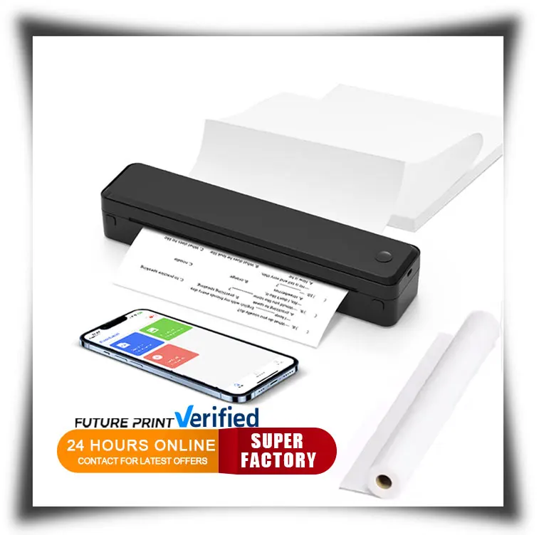 U8 A4 Portable Wireless Thermal Printer - Compact Bluetooth Mini