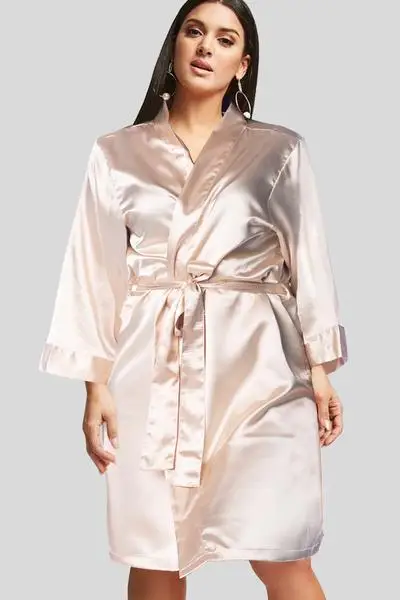 Women Plus Size Silk Robe Bridesmaid Plus Size Satin Robe - Buy Plus ...