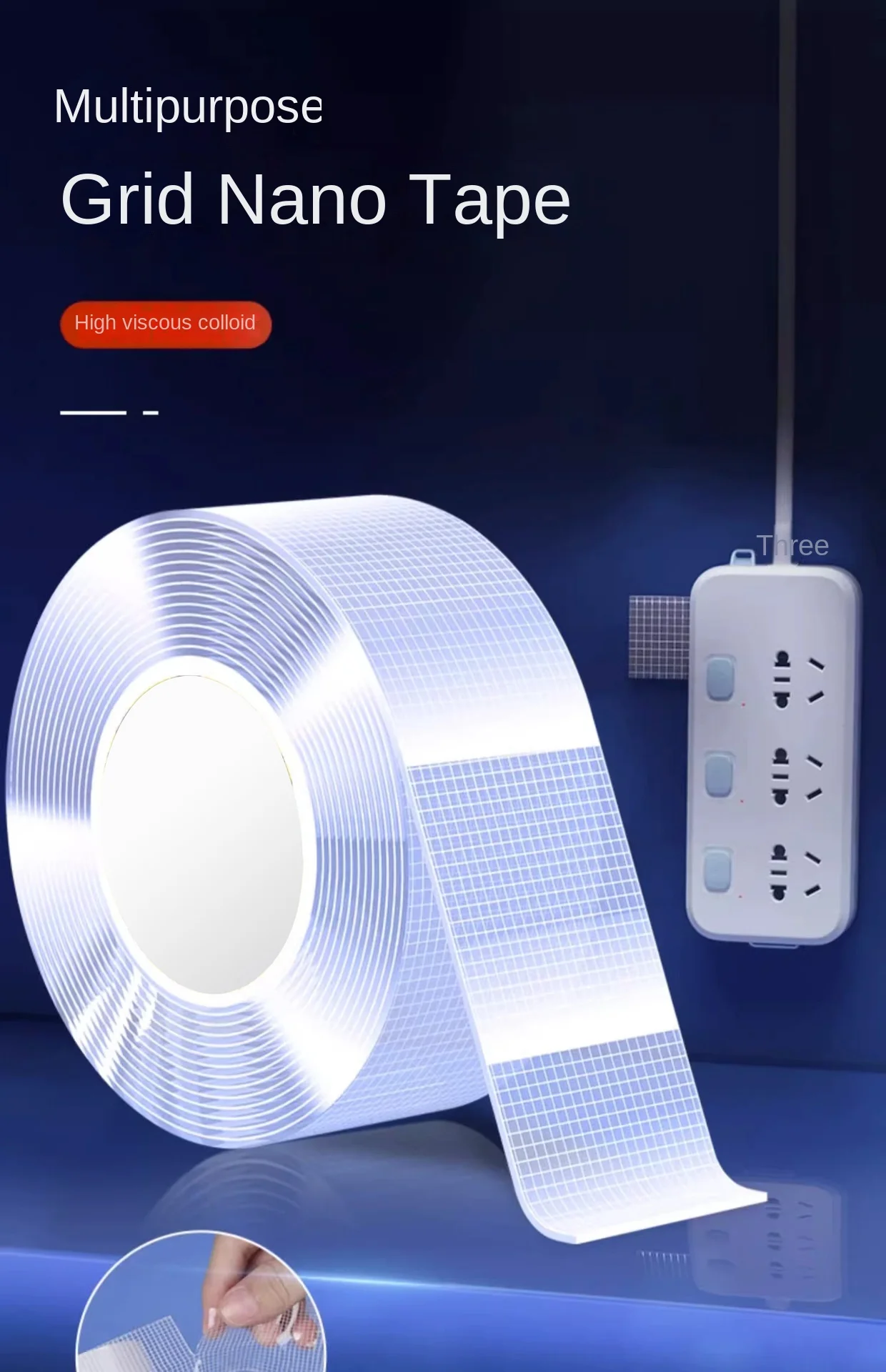 High-Stick Transparent Acrylic Grid Nano Adhesive Tape Double Sided Hot Melt for Paper Film Masking