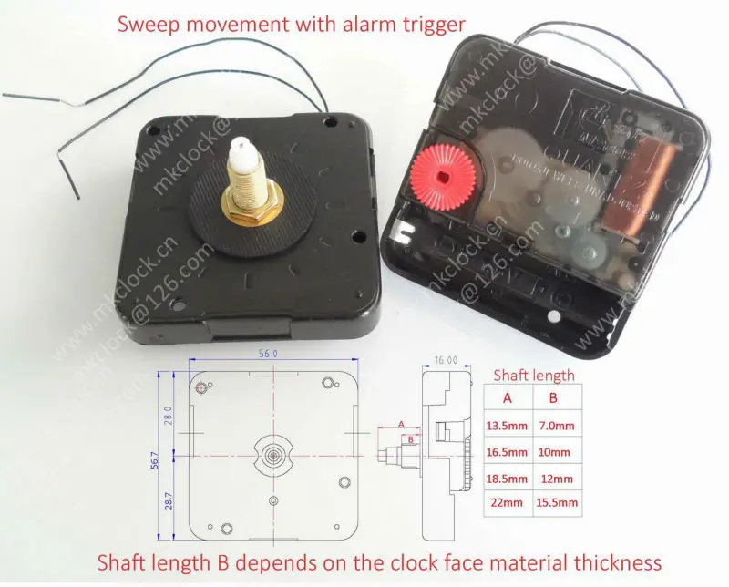 wall clock movement with trigger sweep clock mechanism with trigger