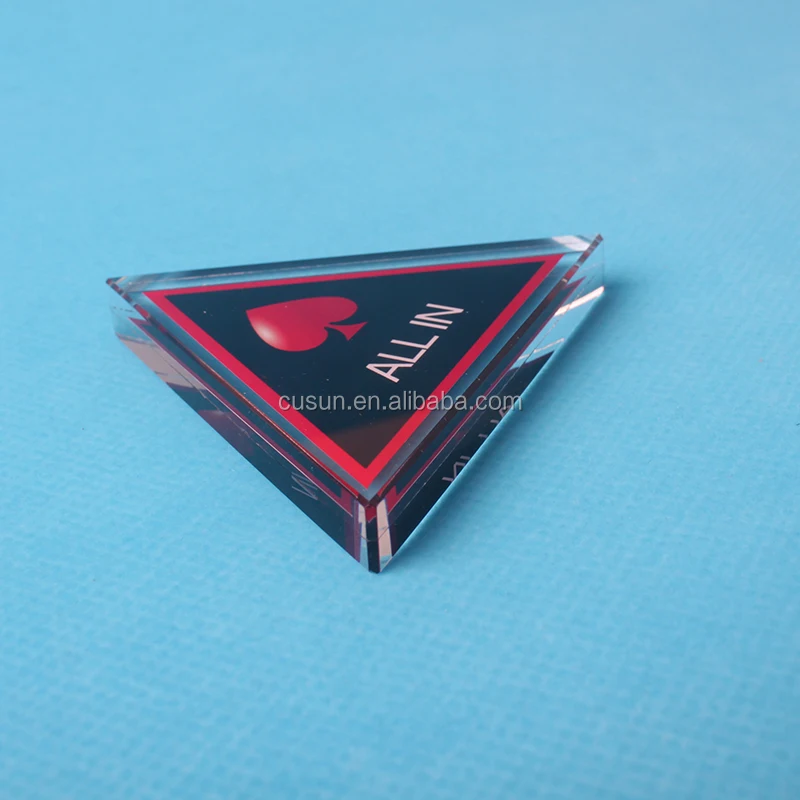 Acrylic Poker Chip ALL IN Triangle Poker Card Guard CasinoCWDE 