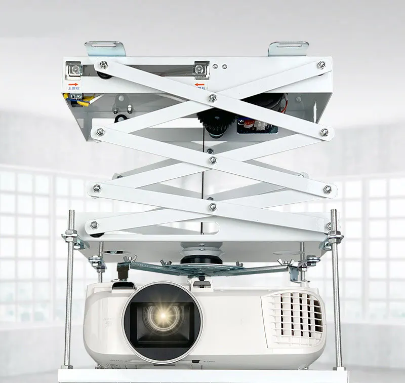 遥控电动电子投影仪升降天花板支架,带可调投影仪电梯电动天花板支架