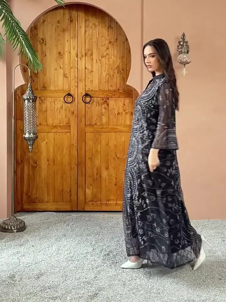 Jalabiya Arabic Dress Arabic Set with Diamonds Engagement Dress Arab  Embroidery Women Classy Arabic Evening Dress