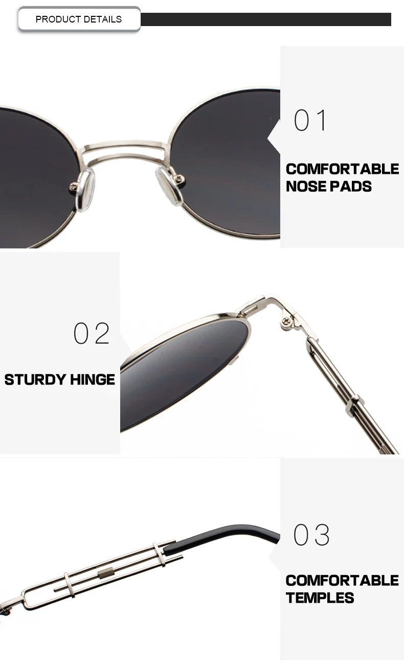 Customized Logo Lentes De Sol Hollow Out Metal Frame Oval Men Women Sunglasses