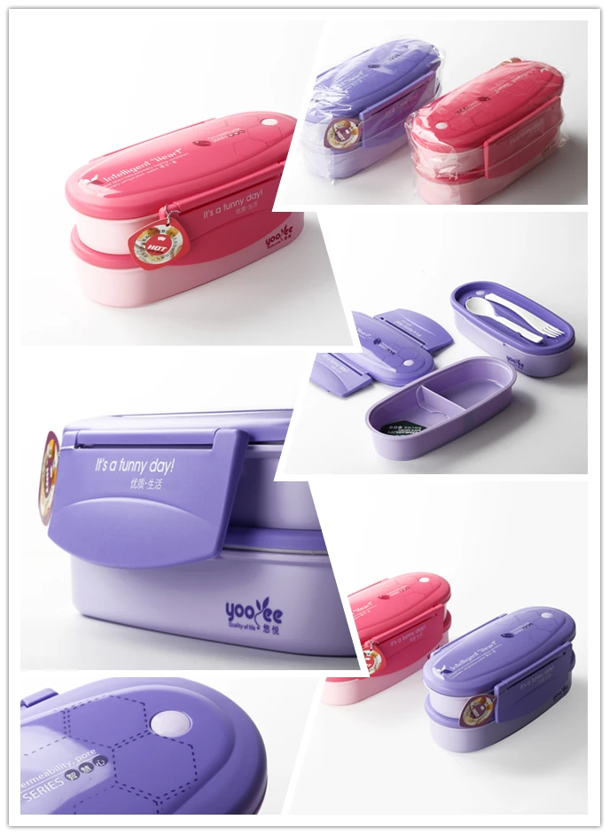 371 Locked lunch box with steam hole 2 layers for school office