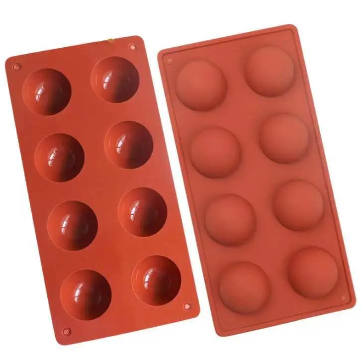 6 Cavities Large Half Circle Chocolate Mold For Desserts Cake Making