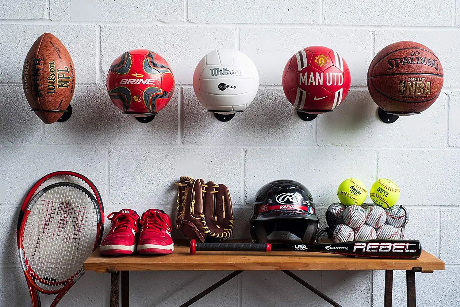 广告设备  展示架  产品说明 壁挂式货架运动器材储物球储物架篮球架 