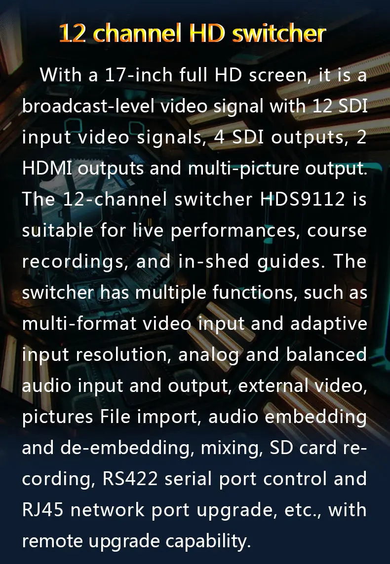 Bộ Chuyển Đổi Video HD SDI TV Studio Phát Sóng Trực Tiếp HDS9112