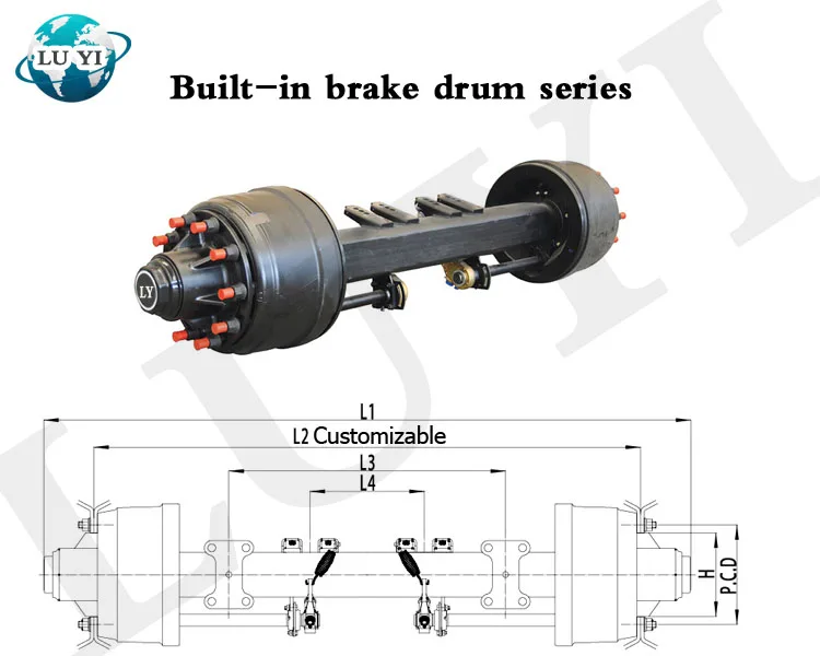 Factory Price Steerable Atv Trailer Axle 24t 28 Ton 32 Tonne Tandem ...