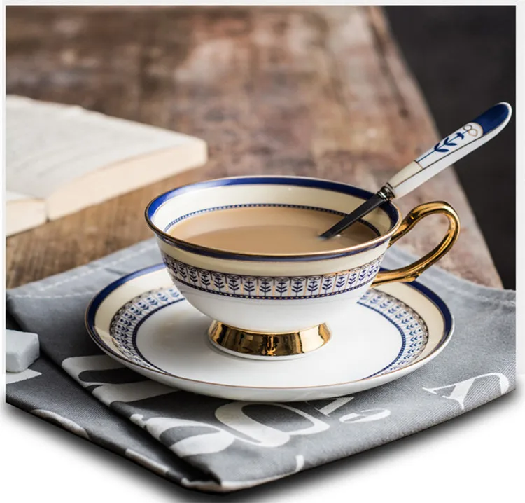 Ceramic Water Mug Afternoon Tea Cup Gold Edge European Style  Coffee Cup