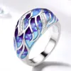 European and American Fashion Colorful S925 Handmade Flower Enamel Wedding Ring