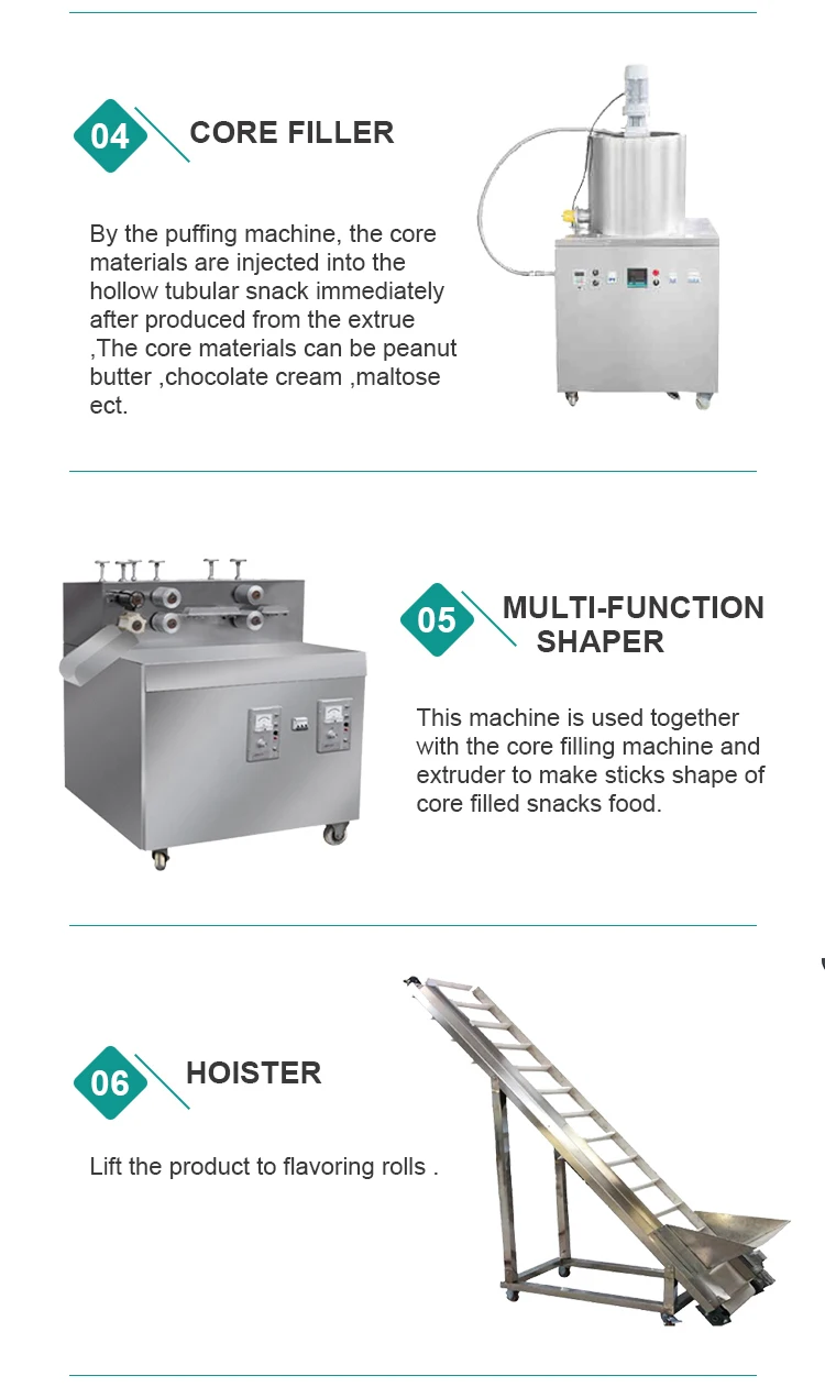 Industrial Multi-Function Corn Puff Core filled Snack Production Line