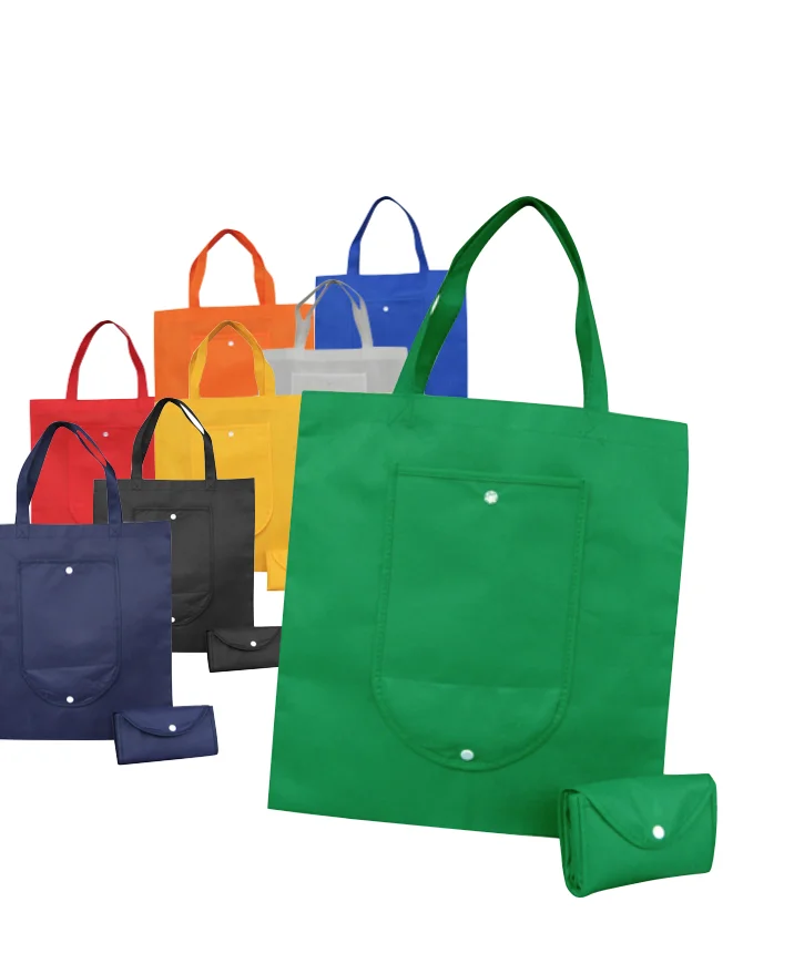 High quality custom promotional green eco-friendly folding non woven shopping tote bag