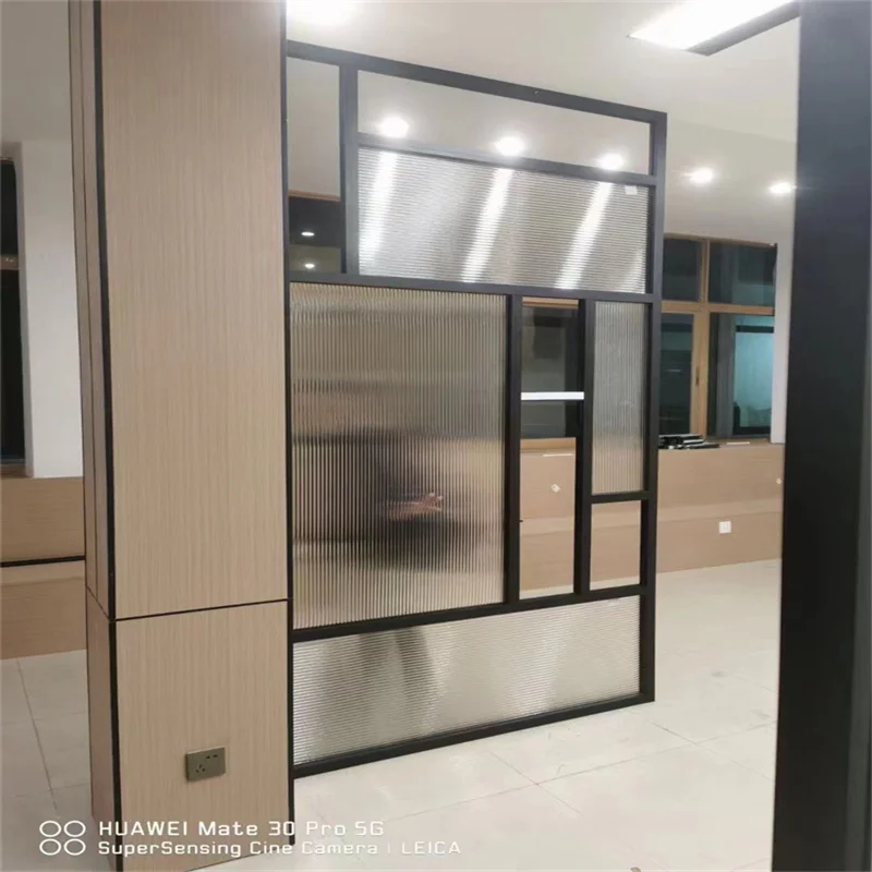 product 40mm aluminum frame integrated single glass office partition wall-5