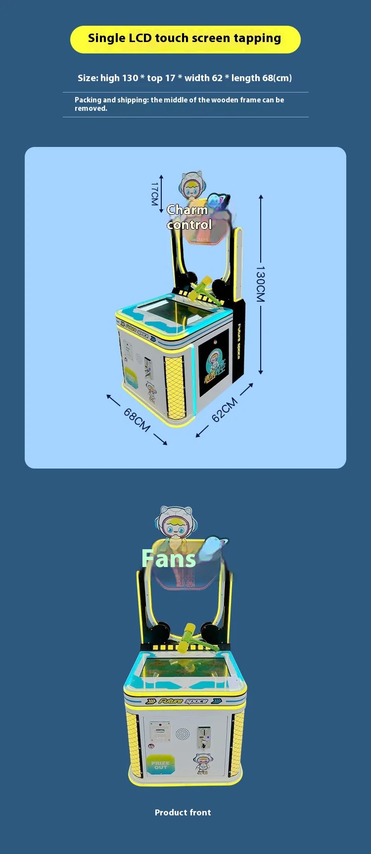 Coin-Operated Whack-a-Mole Arcade Game Machine for Shopping Mall Parent-Child Entertainment Fun for Kids and Adults