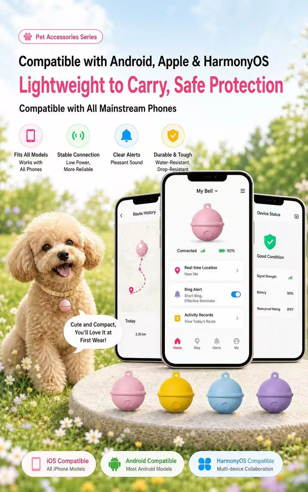 Cross-border New GPS Pet Locator-universal Collar Finder for Dogs and Cats with Android App Waterproof Design to Prevent Loss