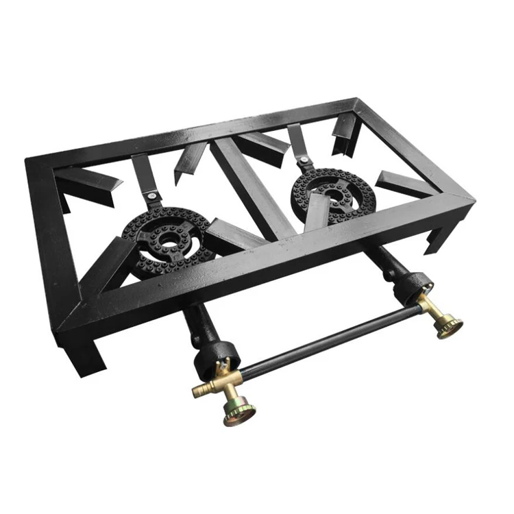 High Quality Portable 2 Double Burner Cast Iron Cooking Table Top Stand