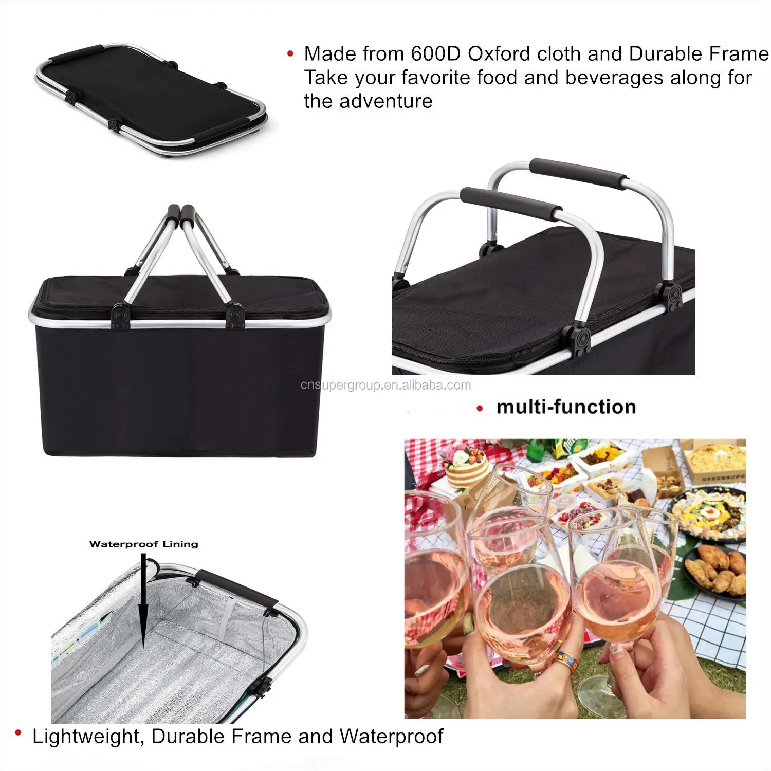 Portable Folding Shopping Baskets With Aluminium Handle For Sale