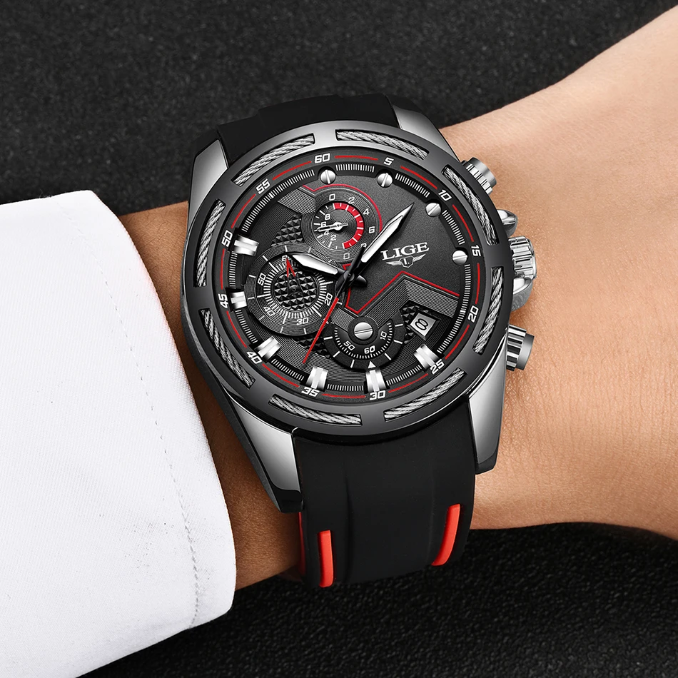 2020 Lige New Mens Watches Sport Chronograph Date Quartz Watch Men ...