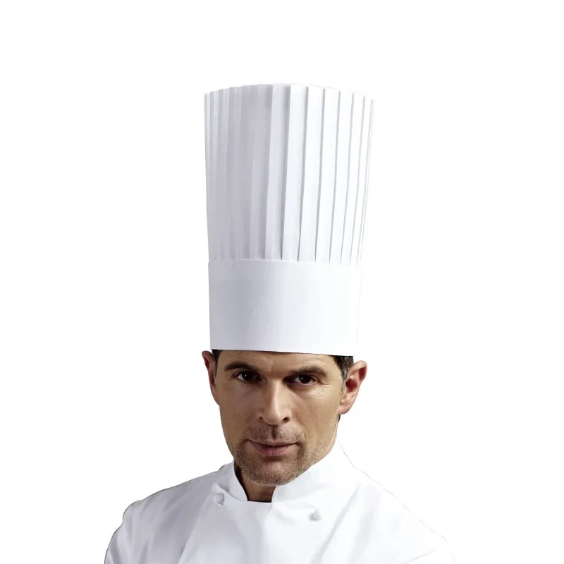 10pcs Chefs White Paper Hats Disposable Restaurant Hotel Adjustable Chef Caps MO 