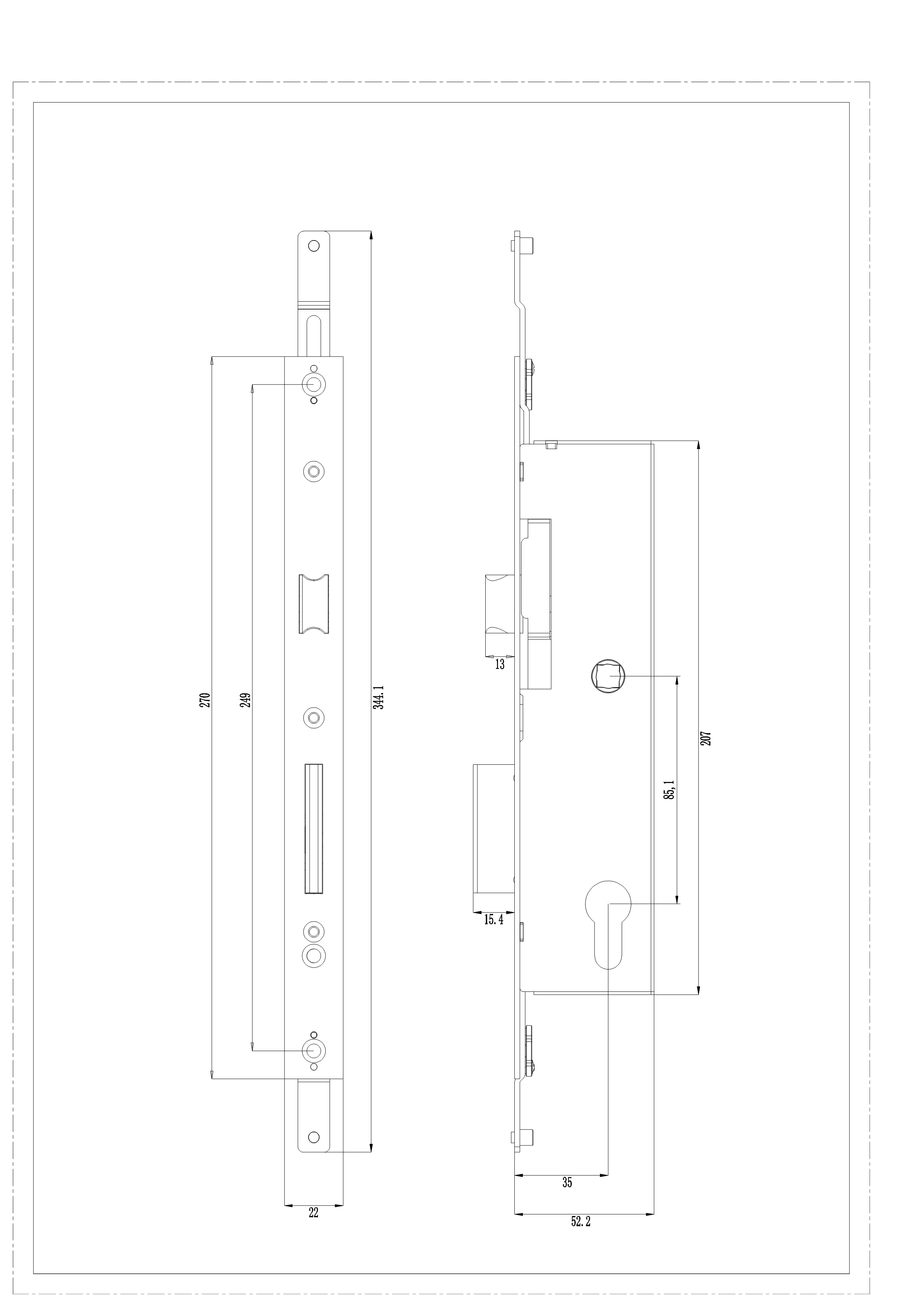 Euro Profile 3585 Mortise Lock Electric Anti Theft Home Use Security