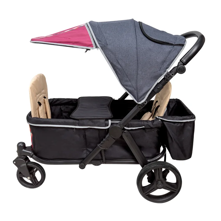 Twin Double Baby Stroller Wagon Folding Wagon With Canopy For Kids And ...
