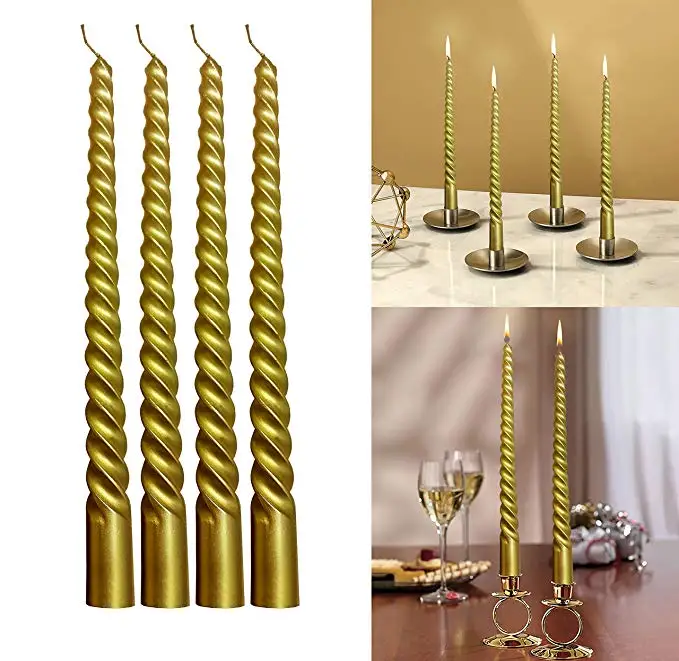 2020 New Spiral Twist Taper Candle In Bulk Table Wedding Spiral Long