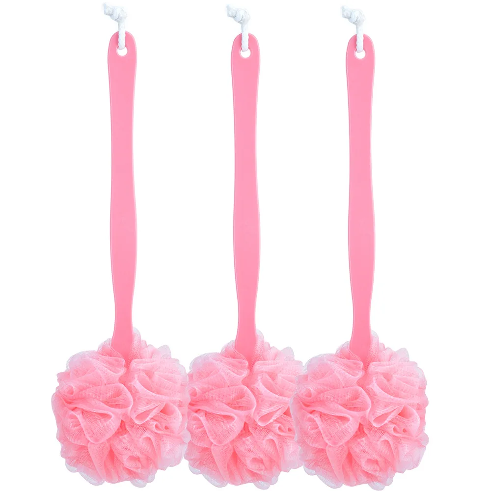 Soft Mesh Sponge Colorful Bath Sponge With Long Handle Buy Plastic