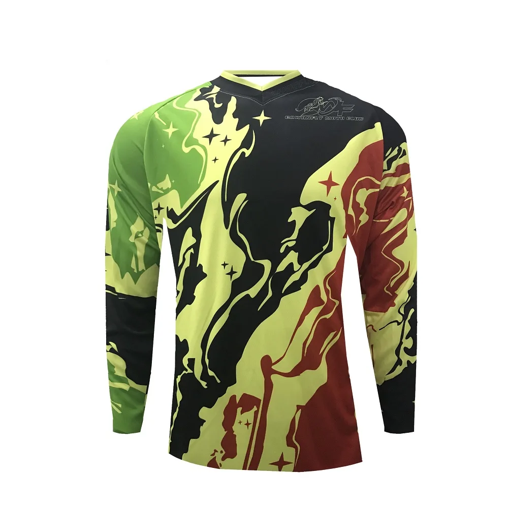 Wholesale Sublimation Man Mtb Jersey Custom Plain Long Sleeve Vneck