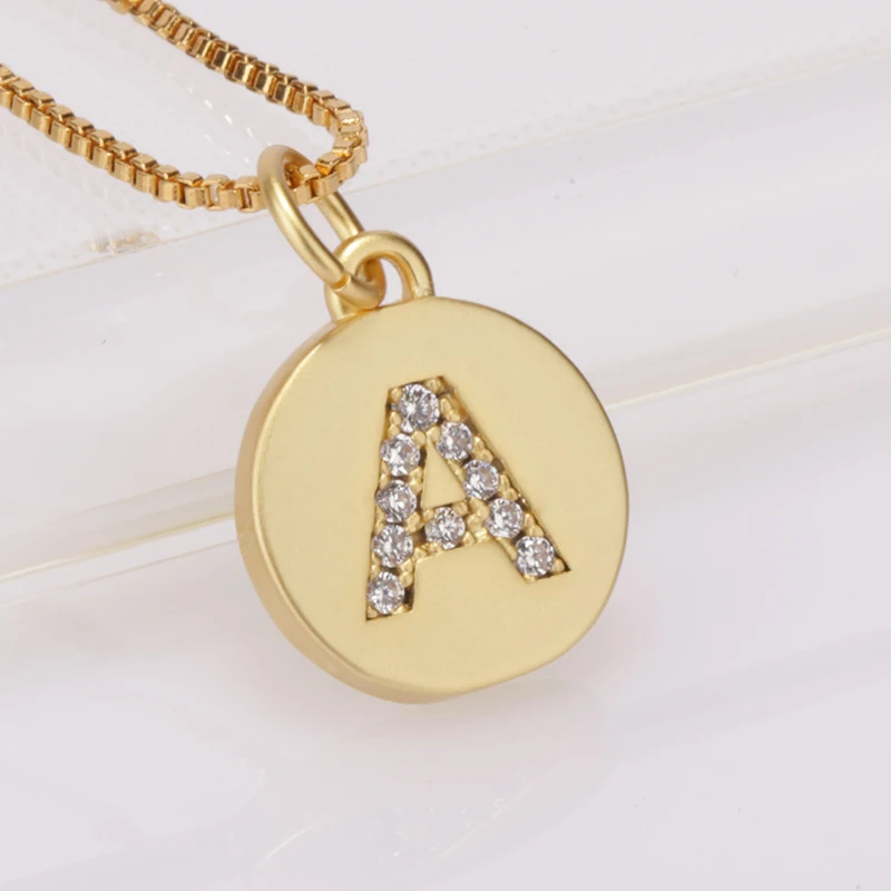Gold Cz Paved Alphabet Letter Abc Name Charms Gold Coin Metal 