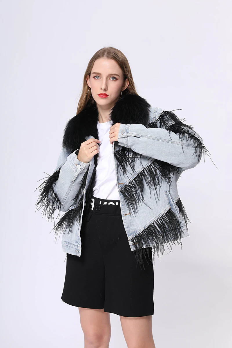 custom cool winter jacket turkey decoration short real fox fur