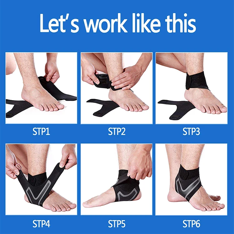 Waterproof Stabiling Ligaments Elastic Adjustable Custom Neoprene Foot Drop Support Ankle Brace