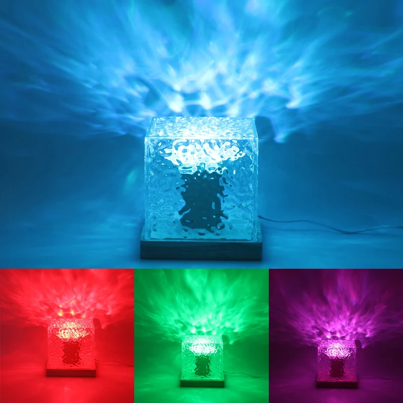 Indoor Dynamic Water Ripple Light Effect Night Light Rgb Remote Control ...