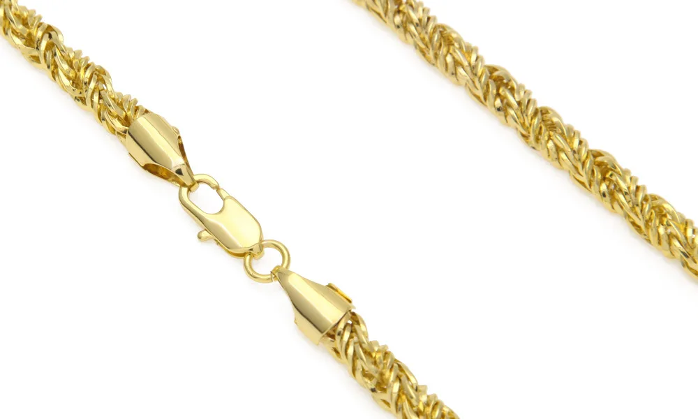 嘻哈丰富的经典镀金铜链 6.5毫米刺扭曲项链