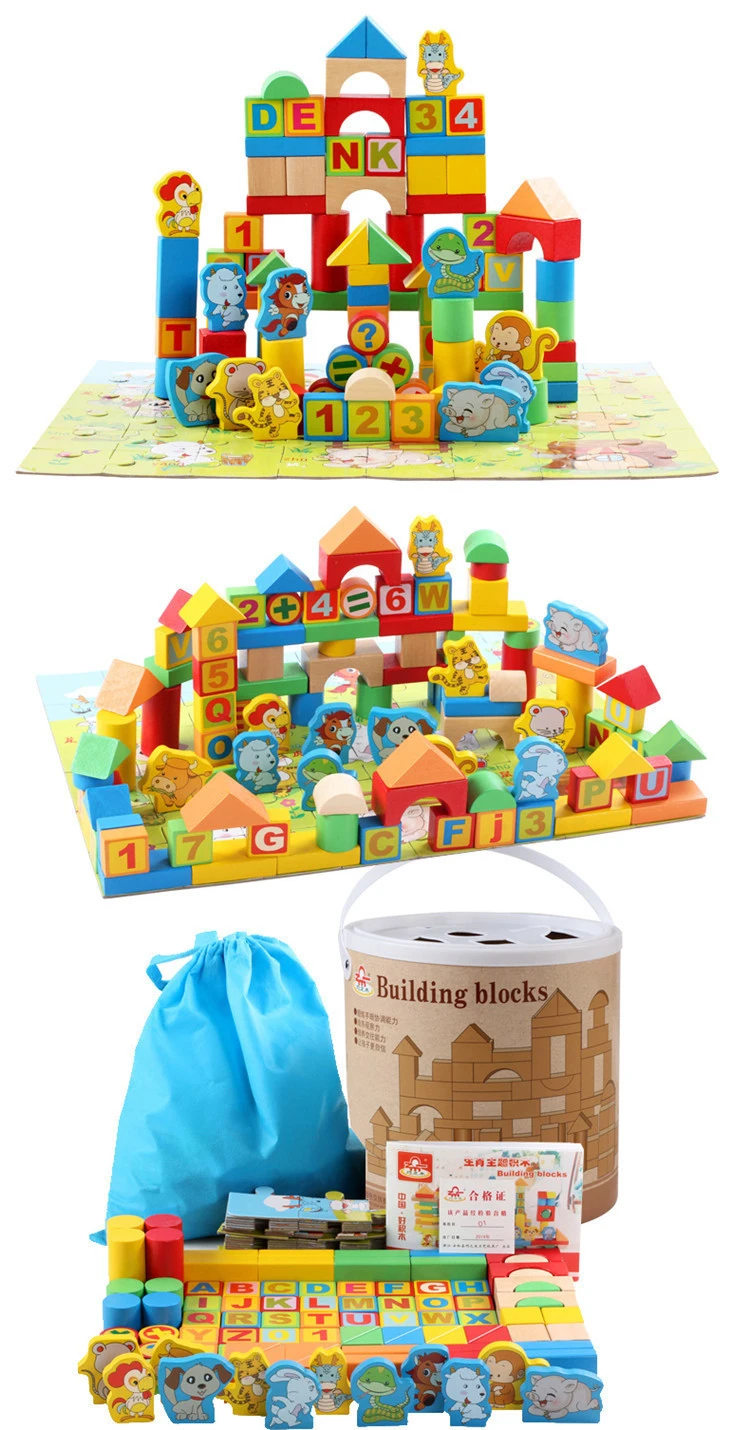 Innovative Kids Educational Diy Toys Children Play Wooden Cube Blocks