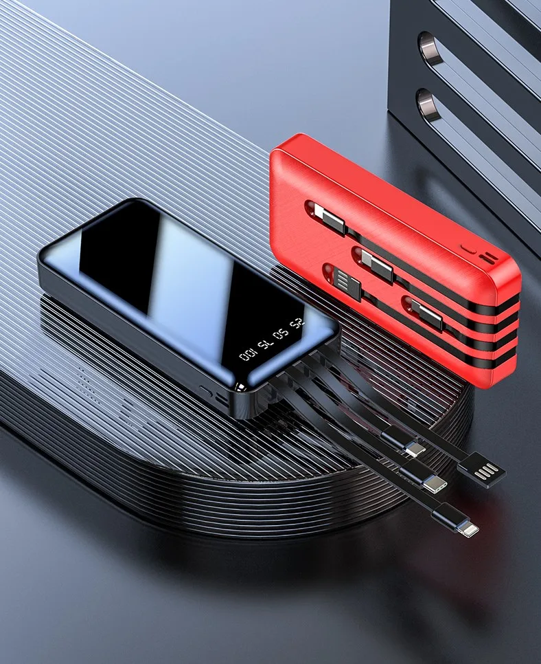 bang Infrarood leveren New Design Portable Built-in Cable Power Bank With 4 Lines Built In Cable  Powerbank 20000mah - Buy 4 Lines Built In Cable Power Bank,Built-in Cable Power  Bank,Powerbank 20000mah Product on Alibaba.com