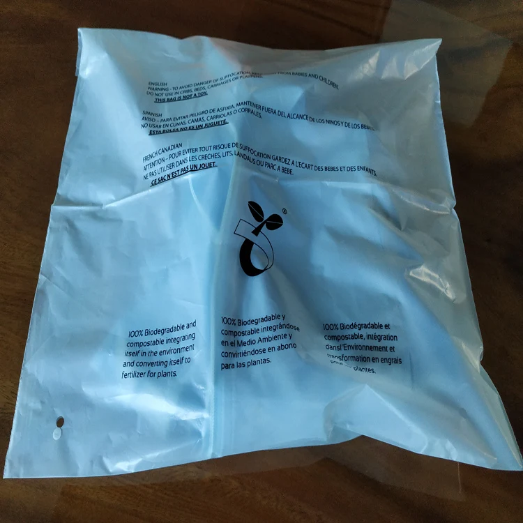 Transparent clothing bag supply of biodegradable bags eco-friendly cornstarch self-adhesive bag